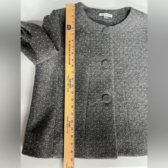 Pendleton Gray Microdot Merino Wool Blazer Jacket Button Front Lined Womens XL - Picture 7 of 8